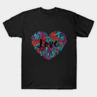 Retro Heart Vintage Happy Valentine’s Day Design T-Shirt